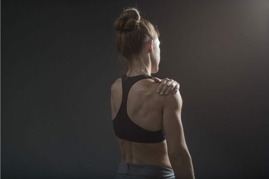 Back or shoulder injury on female athlete