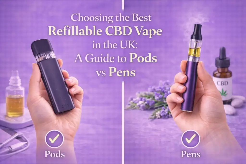 Escolhendo o melhor Vape CBD recarregável no Reino Unido Um guia para cápsulas vs canetas