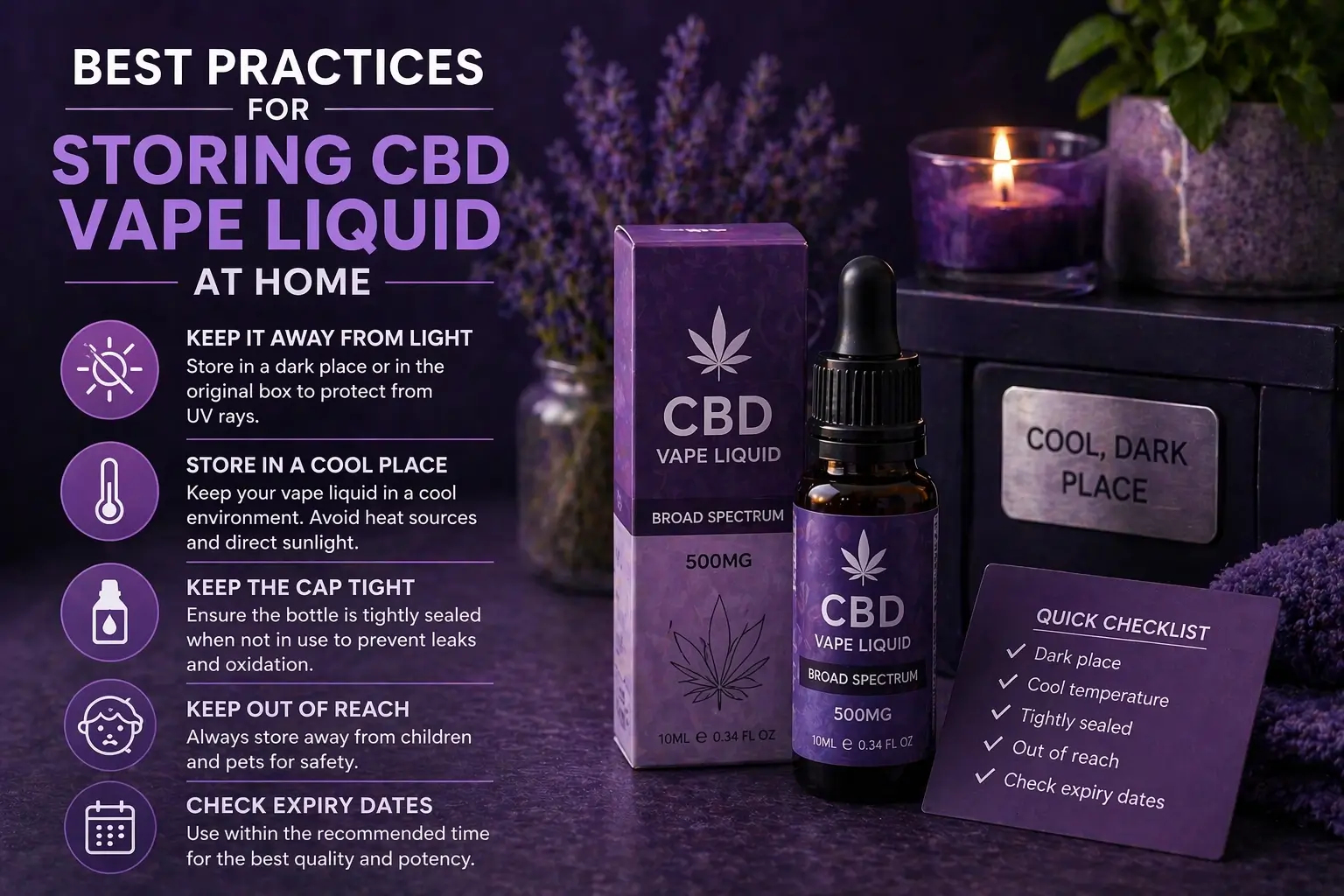 Comment conserver correctement le liquide de vaporisation CBD (UK Guide) Comment conserver correctement le liquide de vaporisation CBD (UK Guide)